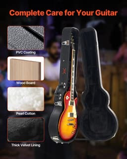 Futerał na gitarę elektryczną 41,34 cala/105 cm z zamkiem i kluczykiem do gitar LES Paul - miniatura 8