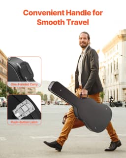 Futerał na gitarę akustyczną 43,31 cala / 110 cm z zamkiem i kluczami do gitary akustycznej - miniatura 9