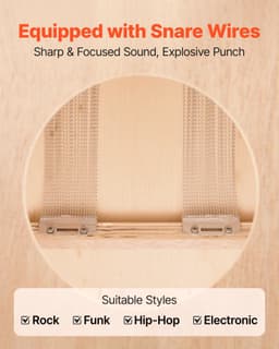 Kompaktowy instrument perkusyjny z drewna brzozowego, Cajon Box Drum, z werblami - miniatura 7
