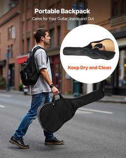 1041,4 mm (41 cali) Cutway Acoustic Guitar Natural Beginner Bundle Gig Bag dla dorosłych - miniatura 9