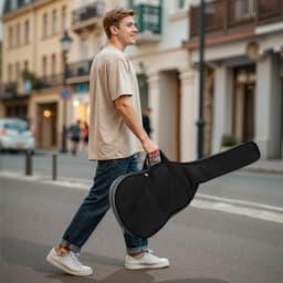 Gitara akustyczna typu dreadnought, 41 cali / 1041,4 mm, zestaw dla początkujących, pokrowiec, dorosły, Sunburst - miniatura 1