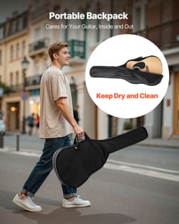 Gitara akustyczna typu dreadnought 41 cali / 1041,4 mm Naturalny zestaw dla początkujących, pokrowiec dla dorosłych - miniatura 9