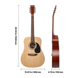 Gitara akustyczna typu dreadnought 41 cali / 1041,4 mm Naturalny zestaw dla początkujących, pokrowiec dla dorosłych - miniatura 12