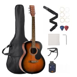 Gitara akustyczna typu dreadnought, 40 cali / 1016 mm, zestaw dla początkujących, pokrowiec, dorosły, Sunburst - miniatura 2