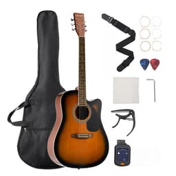 104,4 mm (41 cali) Cutway Acoustic Guitar Beginner Bundle Gig Bag dla dorosłych Sunburst - miniatura 2