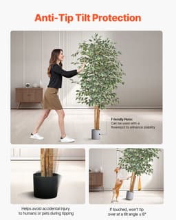 180 cm sztuczny fikus, wysoka roślina z doniczką do dekoracji wnętrz - miniatura 9