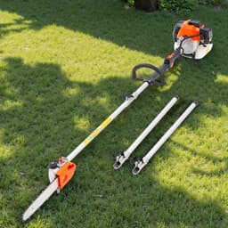 Piła spalinowa na tyczce z obrotową głowicą, 43 cm3, dwusuwowa, podkaszarka do drzew, listwa tnąca 12 cali - miniatura 1
