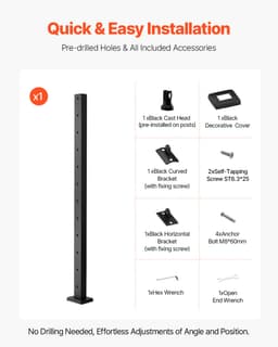 Słupek balustrady kablowej 42x1x2 cale, wstępnie nawiercony 1JZLGZXHS1063GGTD001V0 - miniatura 10