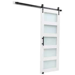 Przesuwne drzwi do stodoły z zestawem okuć, panel MDF 914 x 2134 mm, szkło matowe - miniatura 4