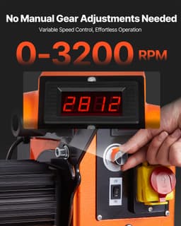 Tokarka do drewna 1,5 KM/1100 W Moc 406 x 1020 mm Stół roboczy Pionowa tokarka do drewna 0-3200 obr./min Zmienna prędkość Idealna do obróbki średnich i dużych projektów, takich jak nogi stołu, wazony - miniatura 8