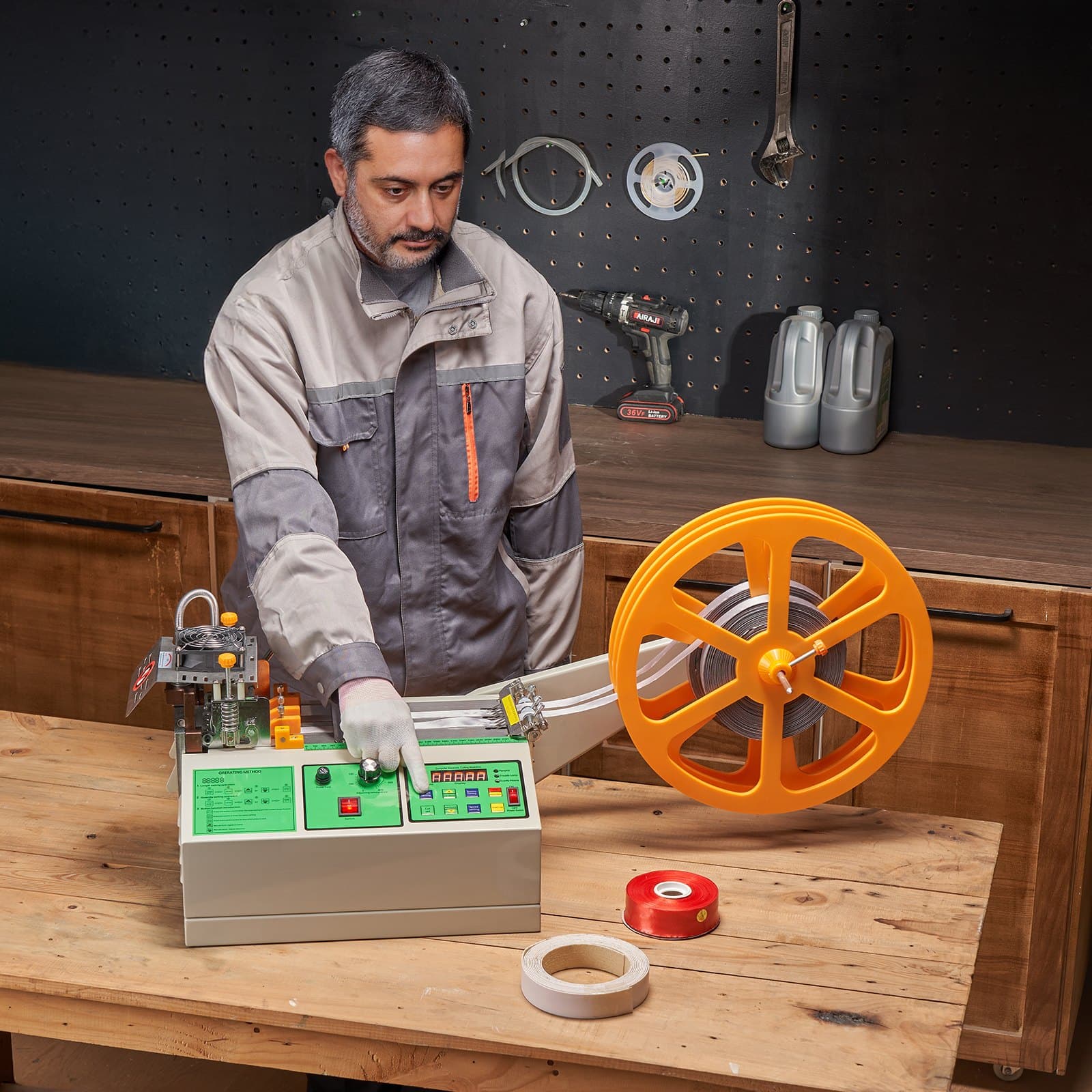 Automatyczna maszyna do cięcia taśm, maszyna do cięcia taśm na gorąco i na zimno z regulacją temperatury i wyświetlaczem LCD, obcinacz taśm zamkowych do taśm nylonowych, gumek, sznurowadeł