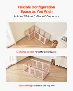 Kojec dla psa, 1,54 x 1 x 0,6 m, plastikowy, dla psów średniej wielkości, wodoodporny, przezroczysty, z okienkami i zamkiem w drzwiach, łatwy do czyszczenia, wytrzymały, do użytku w domu, dla psów i kotów, zestaw do porodu - miniatura 10