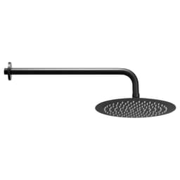 Zestaw baterii natryskowej, system prysznicowy z deszczownicą łazienkową, z okrągłą głowicą prysznicową o średnicy 10 cali (25,4 cm) i słuchawką natryskową, armatura ścienna do wanny z zaworem mosiężnym i zestawem wykończeniowym, matowa czerń - miniatura 4