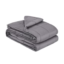 Koc obciążeniowy, 25 funtów, 80 x 87 cali, rozmiar king size, miękki, 100% bawełniany, ciężki koc ze szklanymi koralikami, oddychający materiał, odpowiedni dla dorosłych o wadze 250–310 funtów, łagodzący lęk i stres, poprawiający sen, szary - miniatura 2