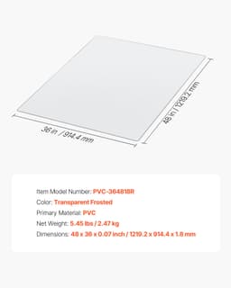 Mata pod krzesło, 915 x 1225 mm, przezroczysta mata pod krzesło biurowe na twarde podłogi, ochraniacz podłogi pod krzesła na kółkach, antypoślizgowa i łatwa do czyszczenia, gładko przesuwająca się mata pod biurko do domu i biura (prostokątna) - miniatura 11