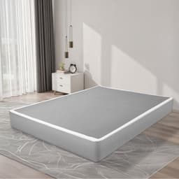 Rama łóżka typu box spring, rozmiar queen size, z tkaniną nadającą się do prania, wytrzymała metalowa rama do łóżka queen size, podstawa materaca 9 cali, maksymalna nośność 3500 funtów, łatwy montaż, 79,1 dł. x 59,6 szer. x 9,1 wys. w calach - miniatura 1