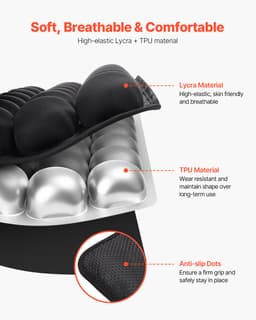 Nadmuchiwana poduszka na siedzenie, poduszka na siedzenie z 3D Air Cell zapewniająca ulgę w ucisku, wykonana z Lycry i TPU, z pompką ręczną, lekka i przenośna, idealna do podróży, biura, samochodu i samolotu - miniatura 8