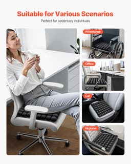 Nadmuchiwana poduszka na siedzenie, poduszka na siedzenie z 3D Air Cell zapewniająca ulgę w ucisku, wykonana z Lycry i TPU, z pompką ręczną, lekka i przenośna, idealna do podróży, biura, samochodu i samolotu - miniatura 10