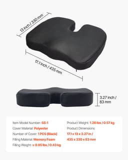 Poduszka na siedzenie, pianka memory foam, poduszka na krzesło, łagodząca ucisk, miękka i oddychająca poduszka na siedzenie wózka inwalidzkiego ze zdejmowanym pokrowcem do podróży, biura, samochodu, samolotu – lekka i przenośna - miniatura 11