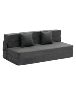 Rozkładana sofa, rozkładana sofa 3 w 1 z 2 poduszkami i zmywalnym pokrowcem, rozkładany fotel z pianki memory 25D o wysokiej gęstości, sofa futon do salonu, sypialni, ciemnoszara (rozmiar queen) - miniatura 2