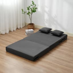 Rozkładana sofa, rozkładana sofa 3 w 1 z 2 poduszkami i zmywalnym pokrowcem, rozkładany fotel z pianki memory 25D o wysokiej gęstości, sofa futon do salonu, sypialni, ciemnoszara (podwójna) - miniatura 1