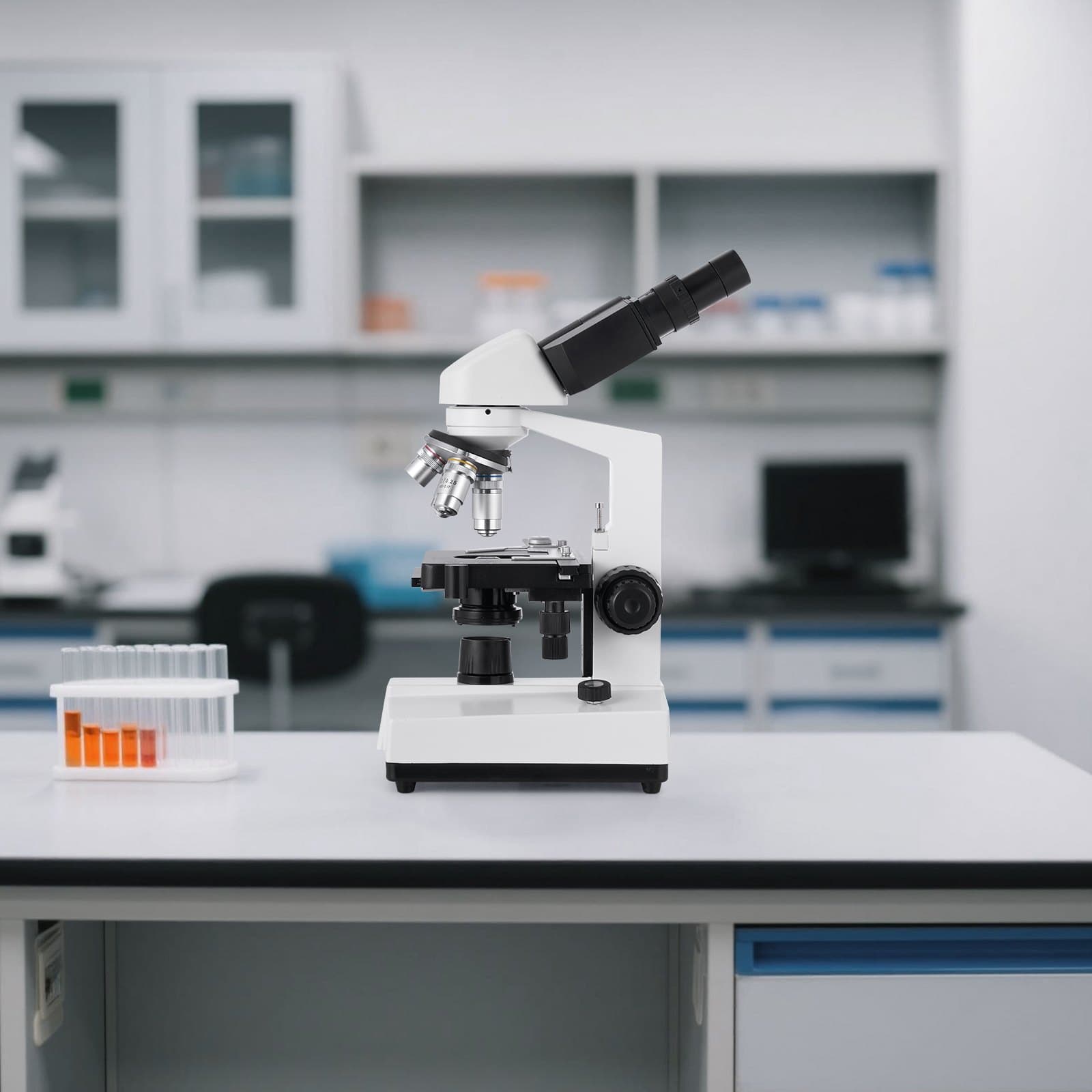 Mikroskop binokularowy dla dorosłych, profesjonalny zestaw mikroskopu złożonego z powiększeniem 40-5000X, podwójnym stolikiem i dwoma zestawami okularów, obudową ze stopu aluminium, zawiera oświetlenie LED i uchwyt na telefon