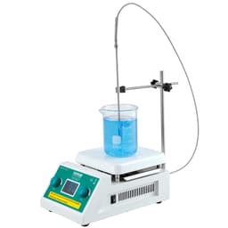 Płyta grzewcza z mieszadłem magnetycznym, maks. 100°C / 212°F, 0–2000 obr./min. Płyta grzewcza z mieszadłem magnetycznym, 2000 ml, płyta grzewcza z wyświetlaczem LED, stojak i mieszadła w zestawie, moc grzewcza 500 W - miniatura 2