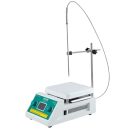 Płyta grzewcza z mieszadłem magnetycznym, maks. 100°C / 212°F, 0–2000 obr./min. Płyta grzewcza z mieszadłem magnetycznym, 2000 ml, płyta grzewcza z wyświetlaczem LED, stojak i mieszadła w zestawie, moc grzewcza 500 W - miniatura 3