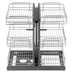 Wysuwany organizer narożny o szerokości min. 15 cali, 3-poziomowy, 6-półkowy organizer do szafek kuchennych, chromowany kosz do przechowywania ze stali węglowej, wysuwany organizer do przechowywania, kompatybilny z lewą i prawą stroną otwierania - miniatura 4