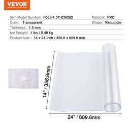 Plastikowy pokrowiec na stół, 14 x 24 cale, grubość 1,5 mm, przezroczysty ochraniacz stołu, prostokątna mata na biurko z PVC, wodoodporna i łatwa w czyszczeniu podkładka na biurko, do biura, komody, stołu jadalnego, szafki nocnej - miniatura 11