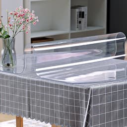 Plastikowy pokrowiec na stół 24 x 60 cali, grubość 1,5 mm, przezroczysty ochraniacz stołu, prostokątny, przezroczysty podkład na biurko, wodoodporny i łatwy w czyszczeniu, do biurowych komód i stolików nocnych - miniatura 1
