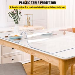 Plastikowy pokrowiec na stół 24 x 60 cali, grubość 1,5 mm, przezroczysty ochraniacz stołu, prostokątny, przezroczysty podkład na biurko, wodoodporny i łatwy w czyszczeniu, do biurowych komód i stolików nocnych - miniatura 6