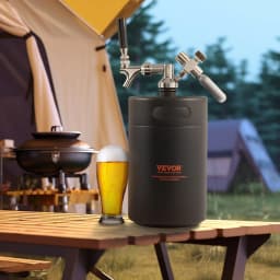System kranu do piwa, mini beczka 5 l, 170 uncji, ciśnieniowy growler do piwa ze stali nierdzewnej 304, growler do beczki z wyświetlaczem ciśnienia, kran z regulatorem CO2, pierścień zabezpieczający przed przeciekaniem do piwa lane, piwo domowe, piwo rzemieślnicze - miniatura 1