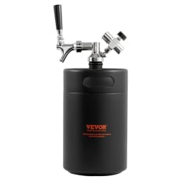 System kranu do piwa, mini beczka 5 l, 170 uncji, ciśnieniowy growler do piwa ze stali nierdzewnej 304, growler do beczki z wyświetlaczem ciśnienia, kran z regulatorem CO2, pierścień zabezpieczający przed przeciekaniem do piwa lane, piwo domowe, piwo rzemieślnicze - miniatura 4