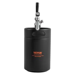 System kranu do piwa, mini beczka 5 l, 170 uncji, ciśnieniowy growler do piwa ze stali nierdzewnej 304, growler do beczki z wyświetlaczem ciśnienia, kran z regulatorem CO2, pierścień zabezpieczający przed przeciekaniem do piwa lane, piwo domowe, piwo rzemieślnicze - miniatura 5