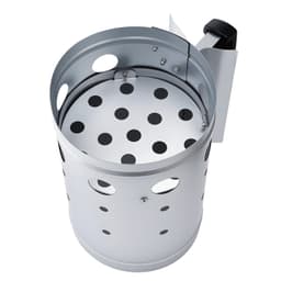 Kominek do rozpalania węgla drzewnego, kominek o dużej pojemności 1,8 kg, wytrzymały kominek do rozpalania grilli węglowych i barbecue, kompaktowa, przenośna zapalniczka węglowa i narzędzie do grillowania, srebrny - miniatura 4