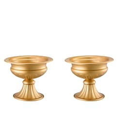 10 szt. wazonów na kwiaty ślubne o wysokości 16 cm/6,3 cala, metalowy element centralny wesela, złoty stojak na kompozycje kwiatowe, stojak ekspozycyjny na stoły, wesela, przyjęcia, rocznice, urodziny, dekoracje - miniatura 3