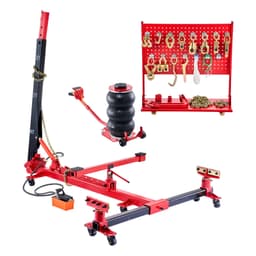 Prostownica do ram samochodowych, 6-torowy sprzęt do naprawy karoserii z podnośnikiem poduszek powietrznych 3T i hydrauliczną pompą nożną 6000 PSI, zawiera 16 narzędzi do prostowania, do warsztatu samochodowego, sedana, SUV-a, pickupa - miniatura 2