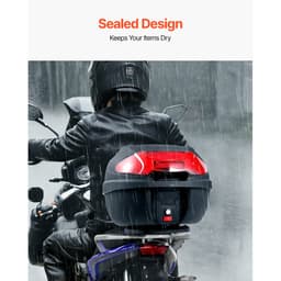 Kufer motocyklowy, uniwersalny, wytrzymały kufer motocyklowy z materiału PP z panelem odblaskowym, wodoodporny, odpinany kufer motocyklowy o pojemności 38 l z podstawą z wieloma otworami, pasujący do 99% ram motocyklowych - miniatura 8
