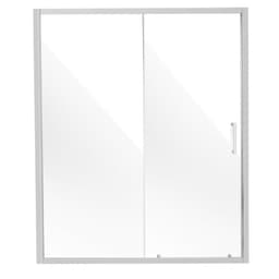 Półramowe drzwi prysznicowe, 57,7-59" szer. x 70" wys., przesuwne drzwi prysznicowe ze szkła hartowanego o grubości 1/4" (6 mm), wodoodporne, odporne na stłuczenie, odporne na plamy NANO, ze stalowymi okuciami, chromowane - miniatura 4