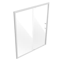 Półramowe drzwi prysznicowe, 57,7-59" szer. x 70" wys., przesuwne drzwi prysznicowe ze szkła hartowanego o grubości 1/4" (6 mm), wodoodporne, odporne na stłuczenie, odporne na plamy NANO, ze stalowymi okuciami, chromowane - miniatura 12