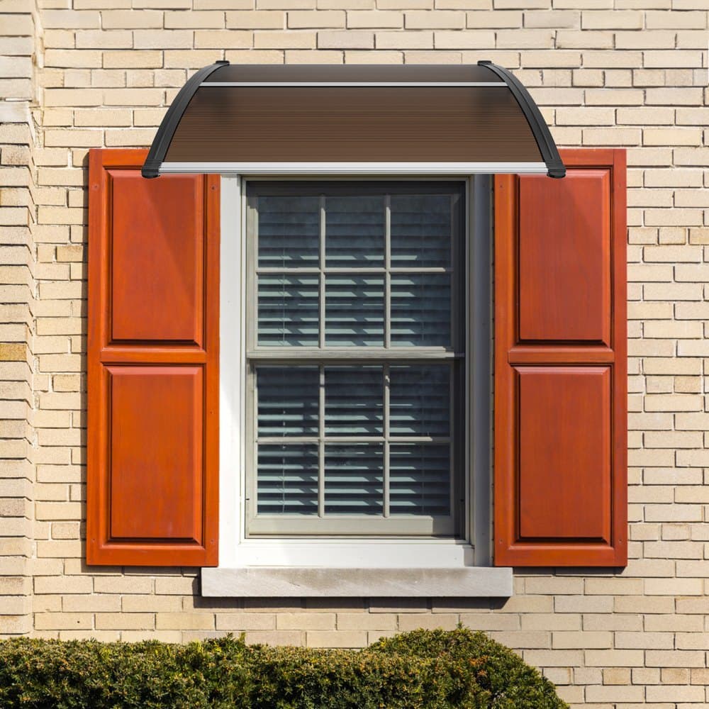 Markiza okienna, 40" x 40", UPF 50+, poliwęglanowa, zewnętrzna markiza okienna, markiza z wysięgnikiem do drzwi wejściowych, osłona przeciwsłoneczna, ochrona przed promieniowaniem UV, deszczem i śniegiem, pusta płyta