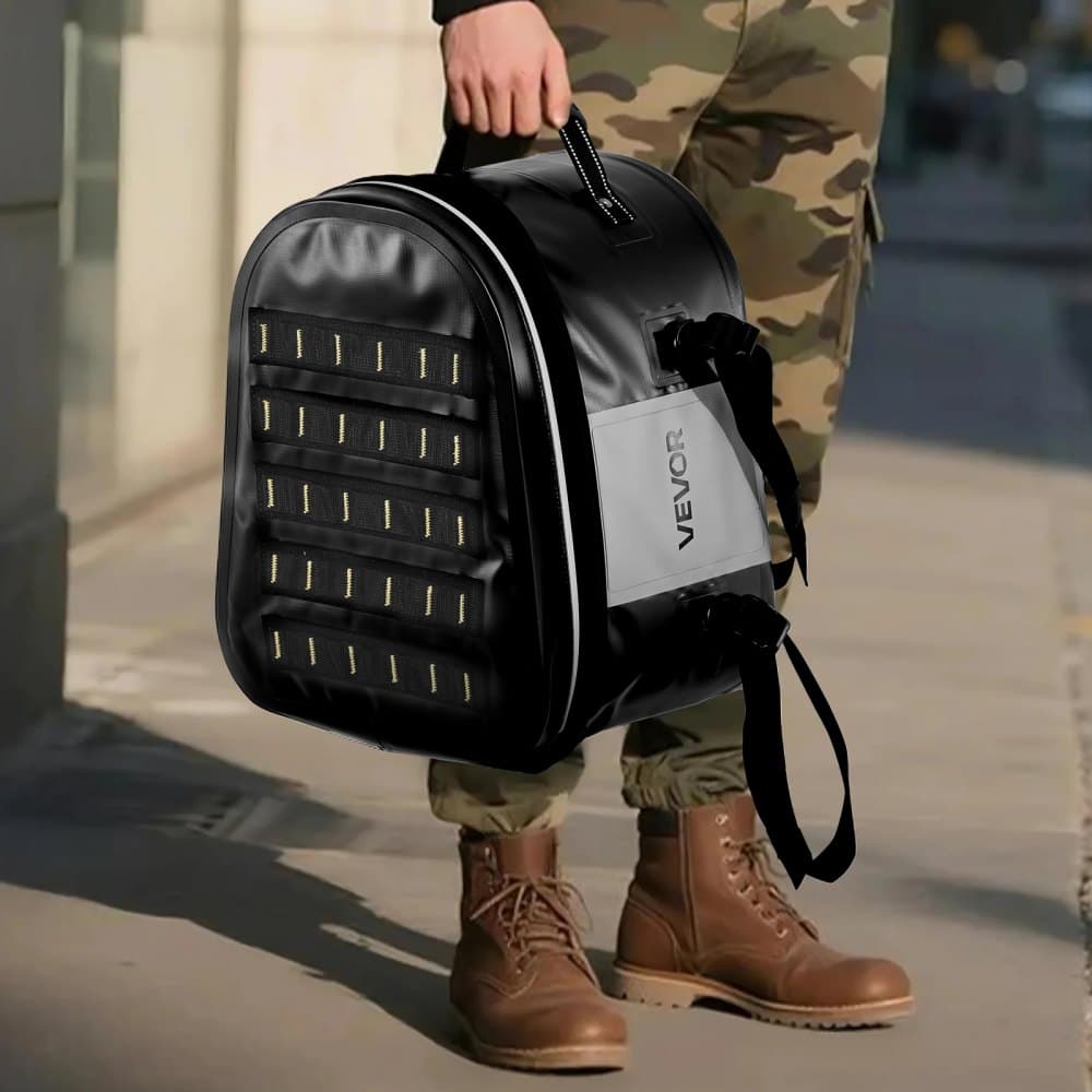 Torba na tylną kanapę motocykla, 28-litrowa torba na tylne siedzenie motocykla z wodoodpornej tkaniny, torba na bagaż do motocykla sportowego na świeżym powietrzu z kieszenią i regulowaną klamrą, uniwersalne tylne bagażniki, czarna