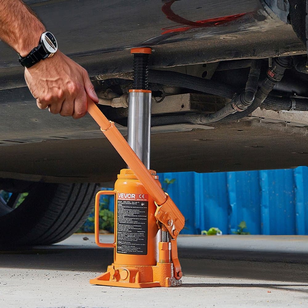 Podnośnik hydrauliczny butelkowy, udźwig 12 ton (26455,5 funta), zakres podnoszenia 205–400 mm, wytrzymały, spawany podnośnik butelkowy do samochodów osobowych, SUV-ów, pickupów, warsztatów samochodowych, podnośników domowych i sprzętu rolniczego, pomarańczowy