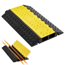 Rampa ochronna na kable, udźwig 9979 kg/oś, 2-kanałowa, wytrzymała osłona przewodu gumowego, kanał 100 x 75 mm, próg zwalniający z otwieraną górną pokrywą, do użytku wewnątrz i na zewnątrz, 1 opakowanie - miniatura 2