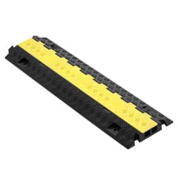 Rampa ochronna na kable, udźwig 9979 kg/oś, 2-kanałowa, wytrzymała osłona przewodu z TPU, kanał 31 x 28 mm, próg zwalniający z otwieraną klapką górną pokrywą, do użytku wewnątrz i na zewnątrz, opakowanie 3 szt. - miniatura 5