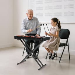 Ksylofon dzwonkowy, 32 nuty, drewniany profesjonalny instrument perkusyjny z ksylofonem, ze stojakiem o regulowanej wysokości, 4 pałeczkami, torbą transportową, zestaw instrumentów muzycznych dla początkujących dorosłych i dzieci - miniatura 1