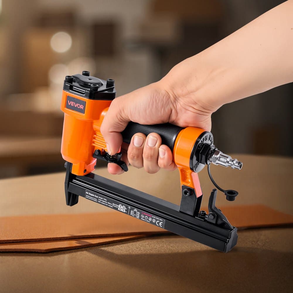 Zszywacz pneumatyczny, zszywacz tapicerski pneumatyczny, 22 Gauge, do zszywek z cienkiego drutu serii 71, 9,1 mm, długość 4 mm-16 mm, zszywacz pneumatyczny 70-110 PSI do obróbki drewna, tapicerki, projektów DIY