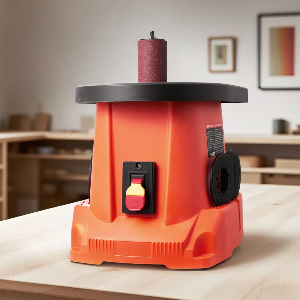 Oscylacyjna szlifierka wrzecionowa, szlifierka stołowa 2000 obr./min z 6 tulejami (12,7–76,2 mm), skokiem 16 mm i żeliwnym stołem o wymiarach 397 x 295 mm do wykańczania mebli, szlifowania rzemieślniczego i majsterkowania w stolarstwie