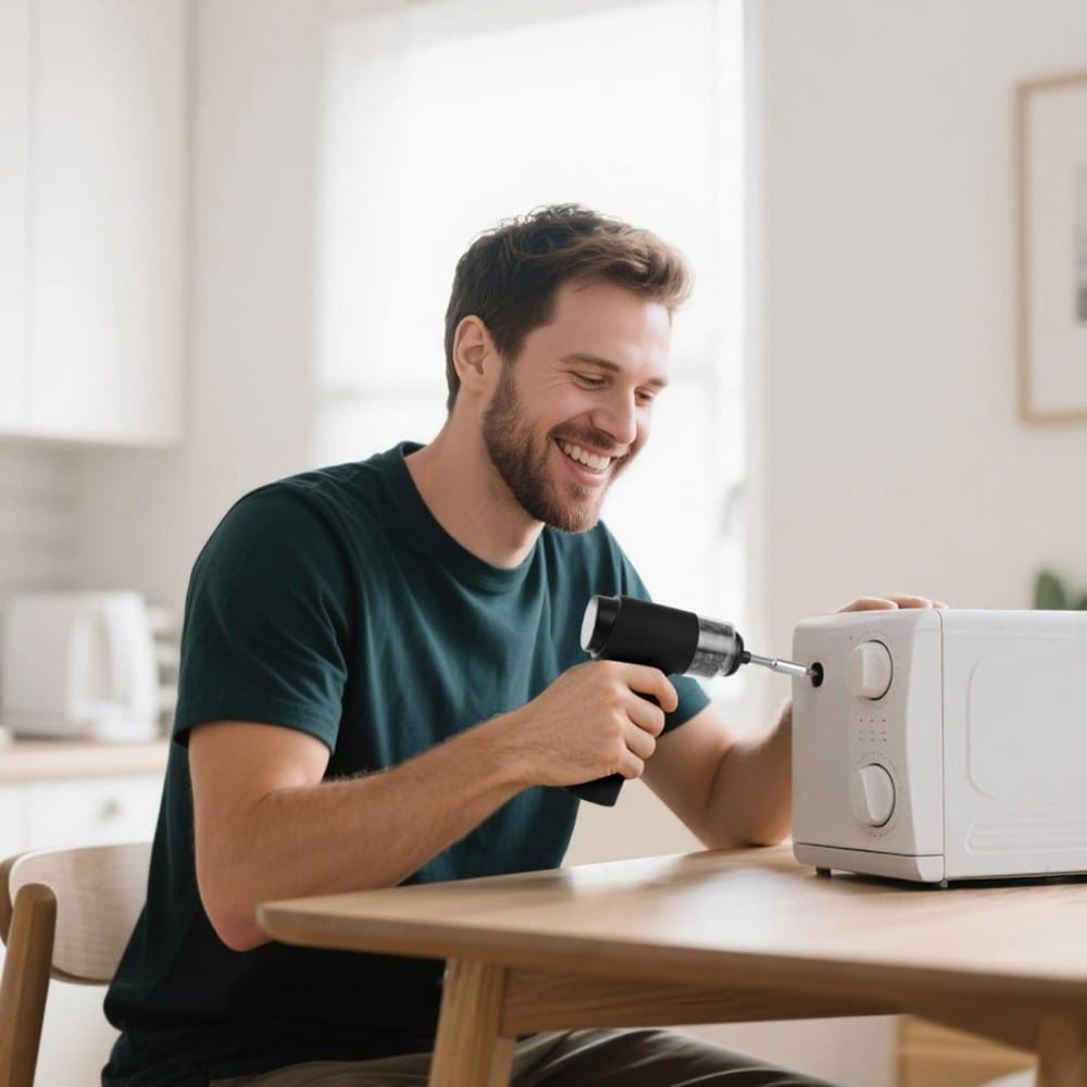 Wkrętak elektryczny, 7 ustawień momentu obrotowego 0,5-5 Nm, akumulator 2500 mAh, zestaw wkrętaków bezprzewodowych z 32 bitami 1/4 cala, wyświetlacz cyfrowy, oświetlenie LED, ładowanie typu C, do naprawy mebli elektrycznych